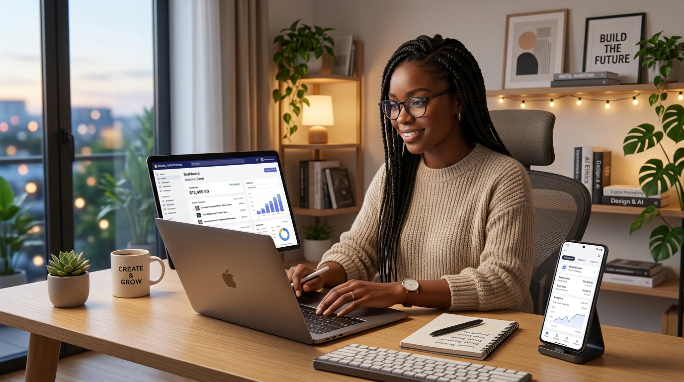 Selling AI digital products online.