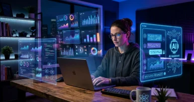 AI freelancer working with artificial intelligence tools to earn money online in 2026