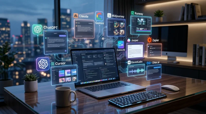 Best AI tools in 2026 displayed in a modern workspace