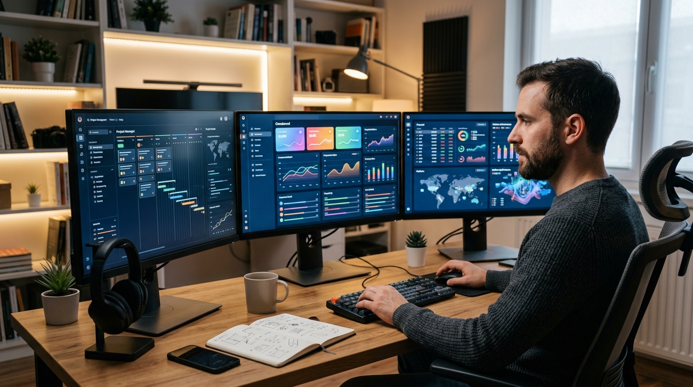 Freelancer comparing online freelance marketplaces and opportunities.