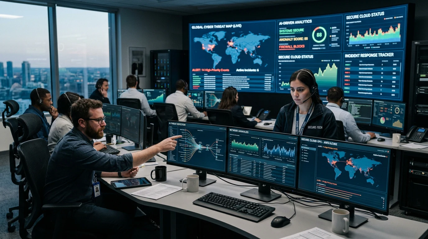 AI security operations center monitoring enterprise AI systems.