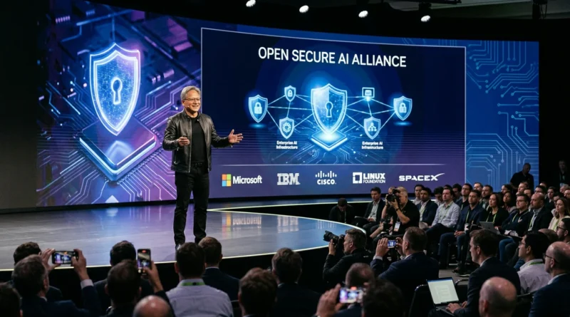 NVIDIA announces the Open Secure AI Alliance at a technology event.