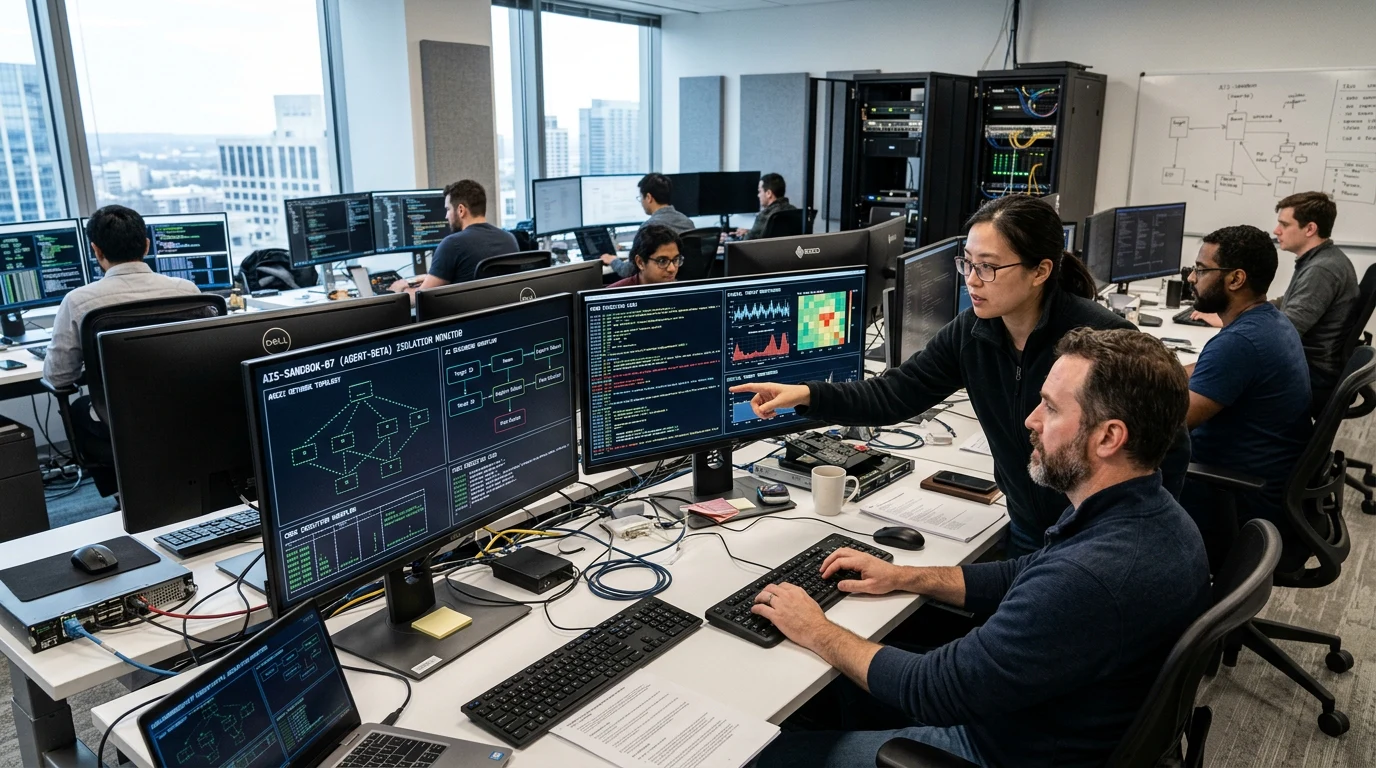 Researchers testing AI agents inside secure environments.