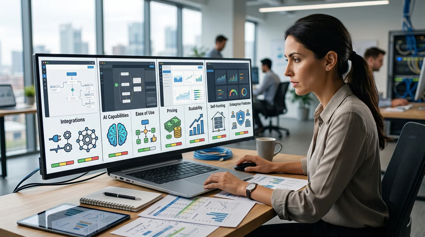 Researching and comparing AI automation software features
